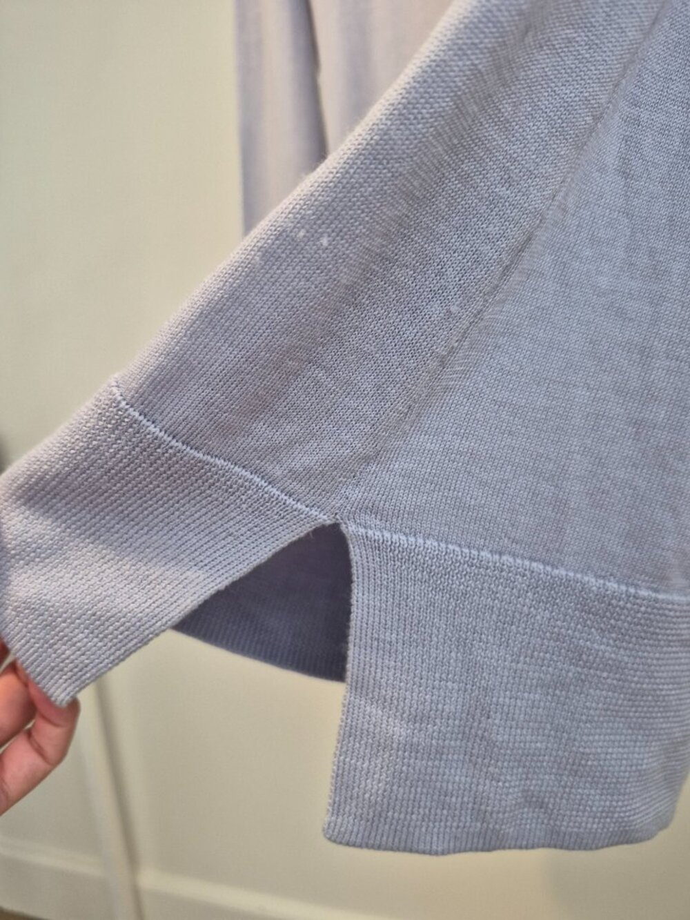 Halogen Cardigan Women S Light Blue 100% Merino Wool Button Front Pockets - Picture 4 of 8